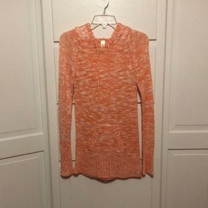 Coral and White Sweater